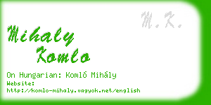mihaly komlo business card