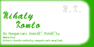 mihaly komlo business card